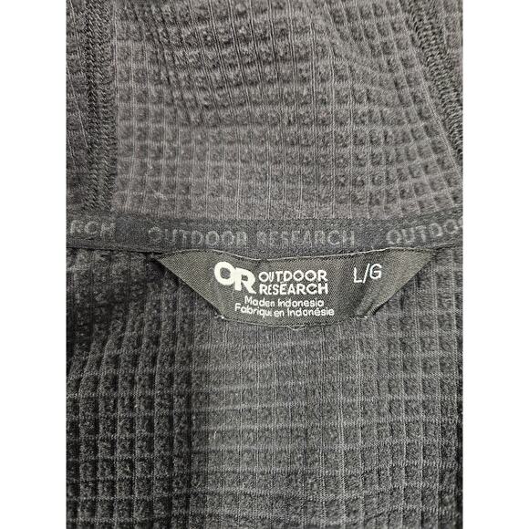 Outdoor Research Vigor Grid Full Zip Hooded Jacket Men's Black Large Layering - Picture 2 of 11